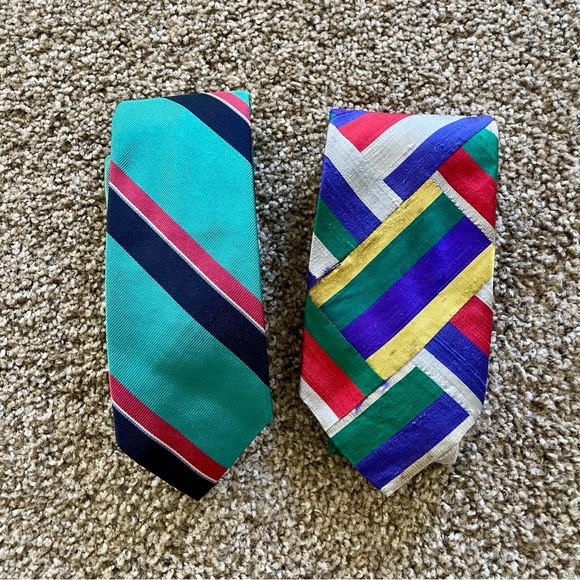 Robert Talbott Striped Ties in Teal and Multicolor - Picture 1 of 10